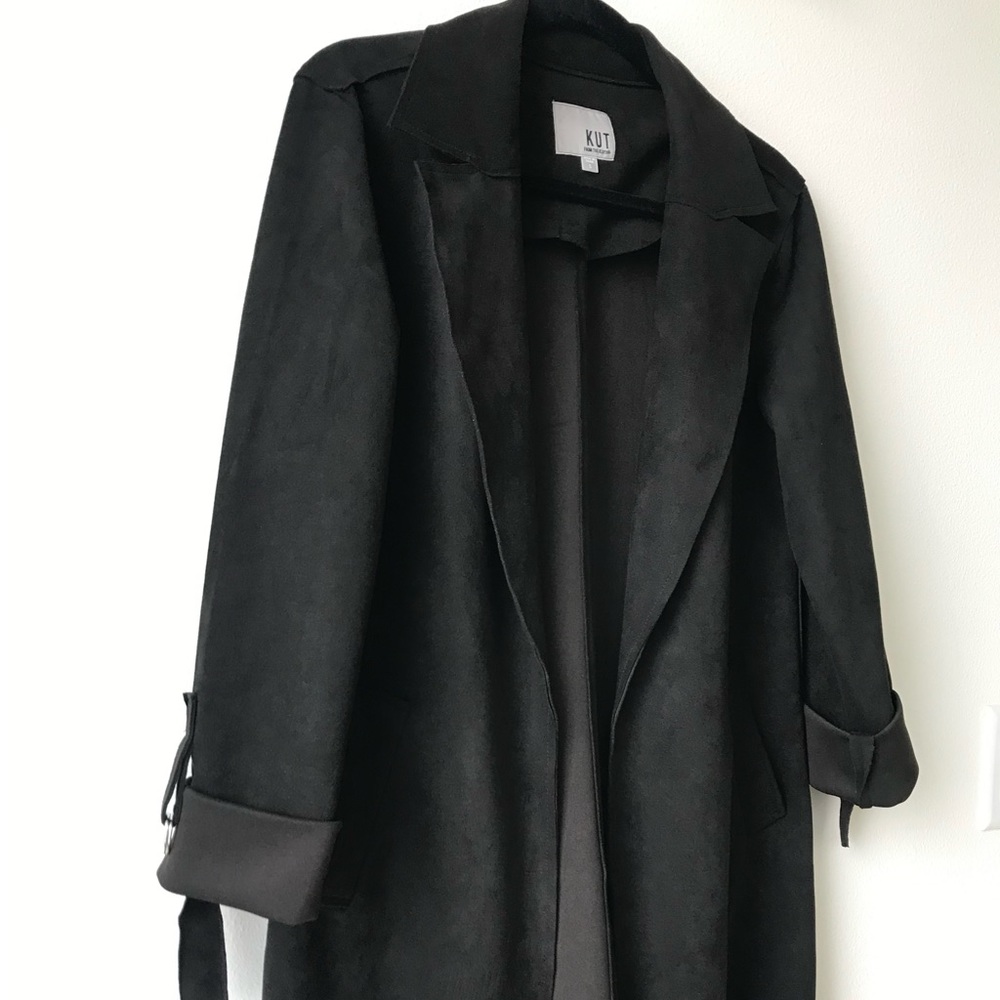 Kut from the Kloth Faye Long Coat Black Small Blazer - Picture 4 of 8